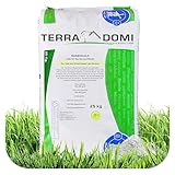 TerraDomi Rasenkalk & Gartenkalk 25kg | Gegen Moos & Pilze | Zur Erhöhung des pH-Wertes saurer Böden | Für einen gesunden Rasen I Intensiviert die Düngung | Rasendünger für über 250m²